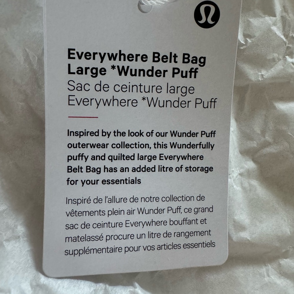 Unisex 💨 Lululemon Everywhere Belt Bag 💨2L Large 💨Wunder Puff💨 White💨 - Picture 10 of 14